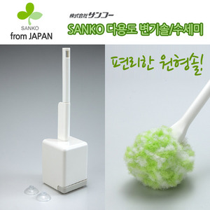 SANKO JAPAN 대림바스 수입 부착식 변기솔 원형수세미 욕실청소솔